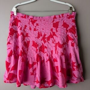 Vineyard Vines Tropical Floral Pintuck Pink Skirt 16